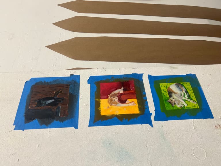 Painting details by hand
